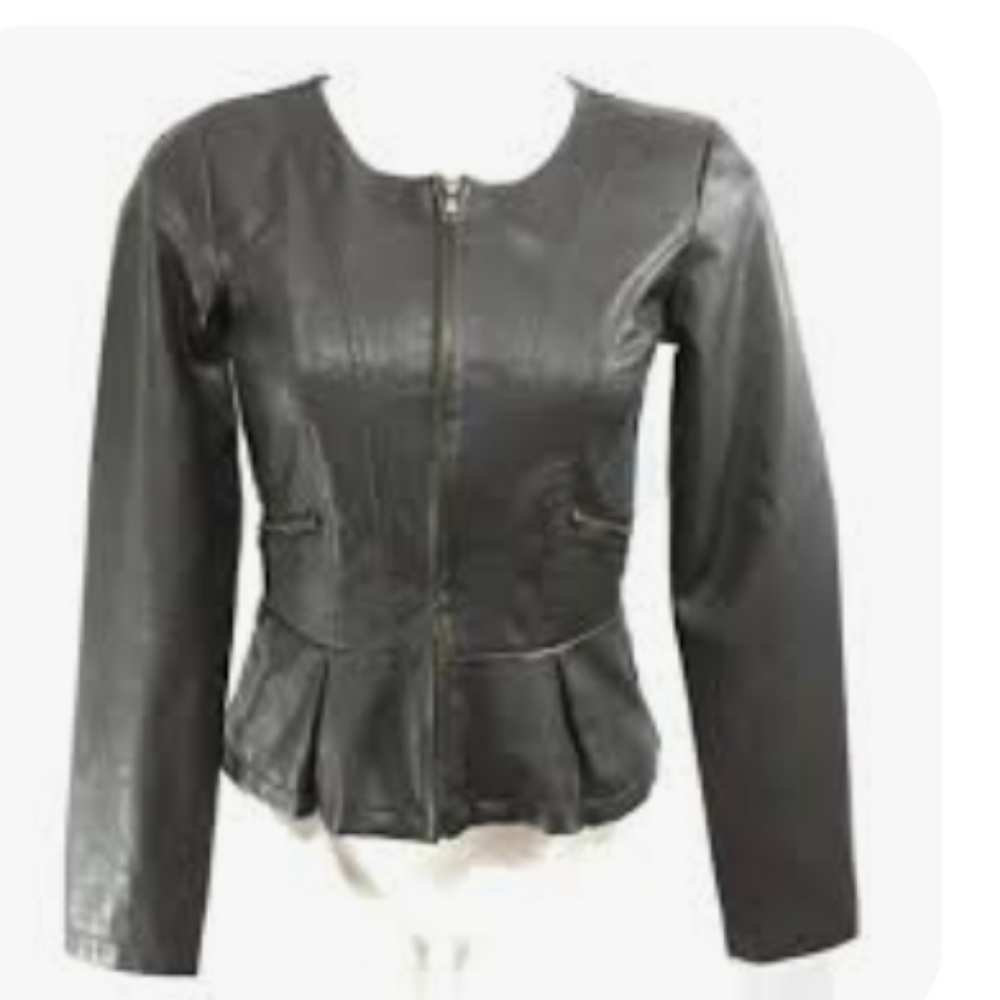moto jacket in charcoal gray size medium